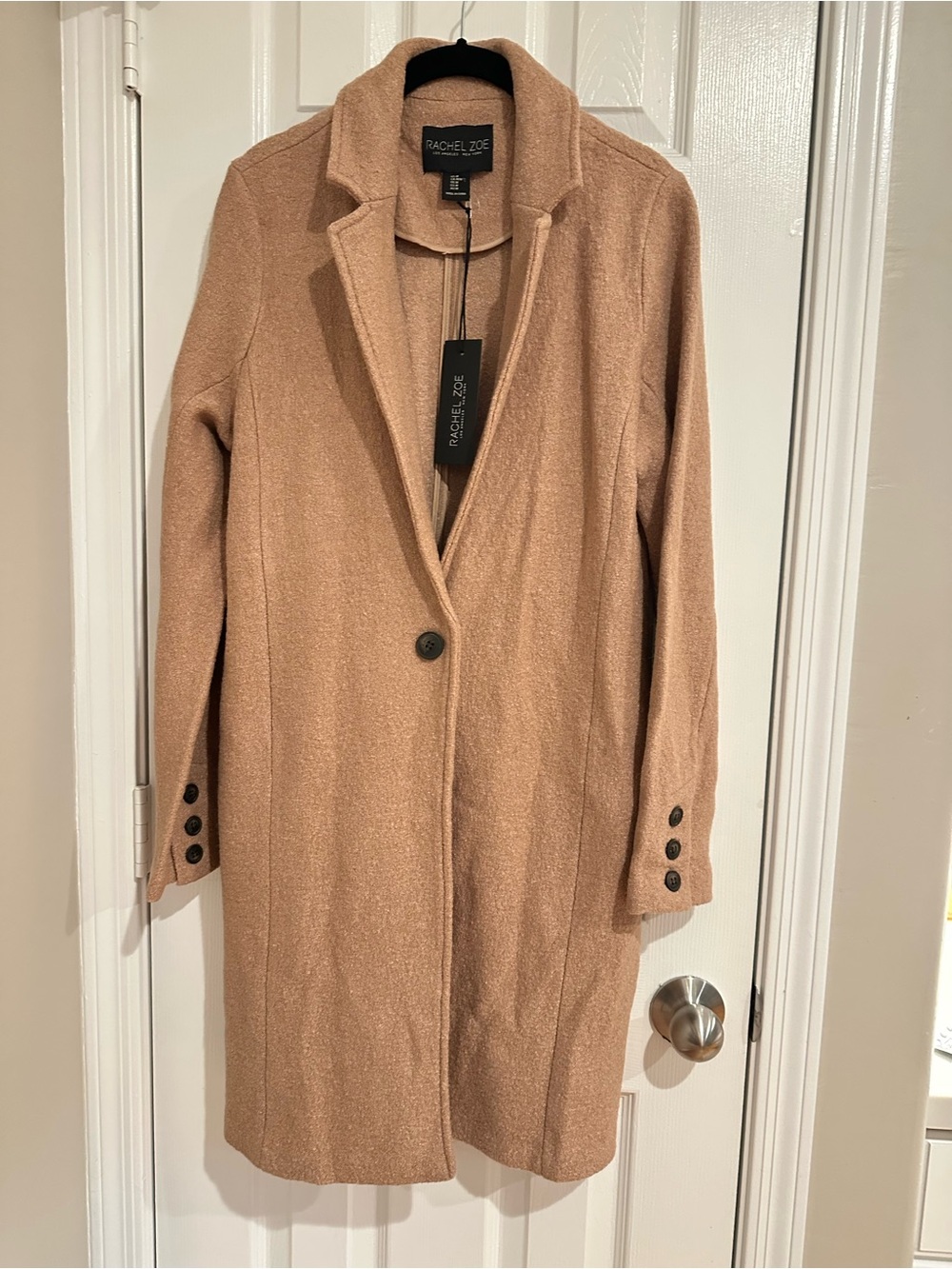 Rachel Zoe Camel Single-Button Wool-Blend Coat - Picture 2 of 7